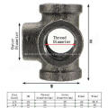 Cast Pipe Fitting 5 Way Female Cross